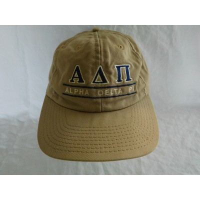 Vintage Alpha Delta Pi Sorority Baseball Cap Dad Hat Leather Strapback Split Bar  eb-17963932